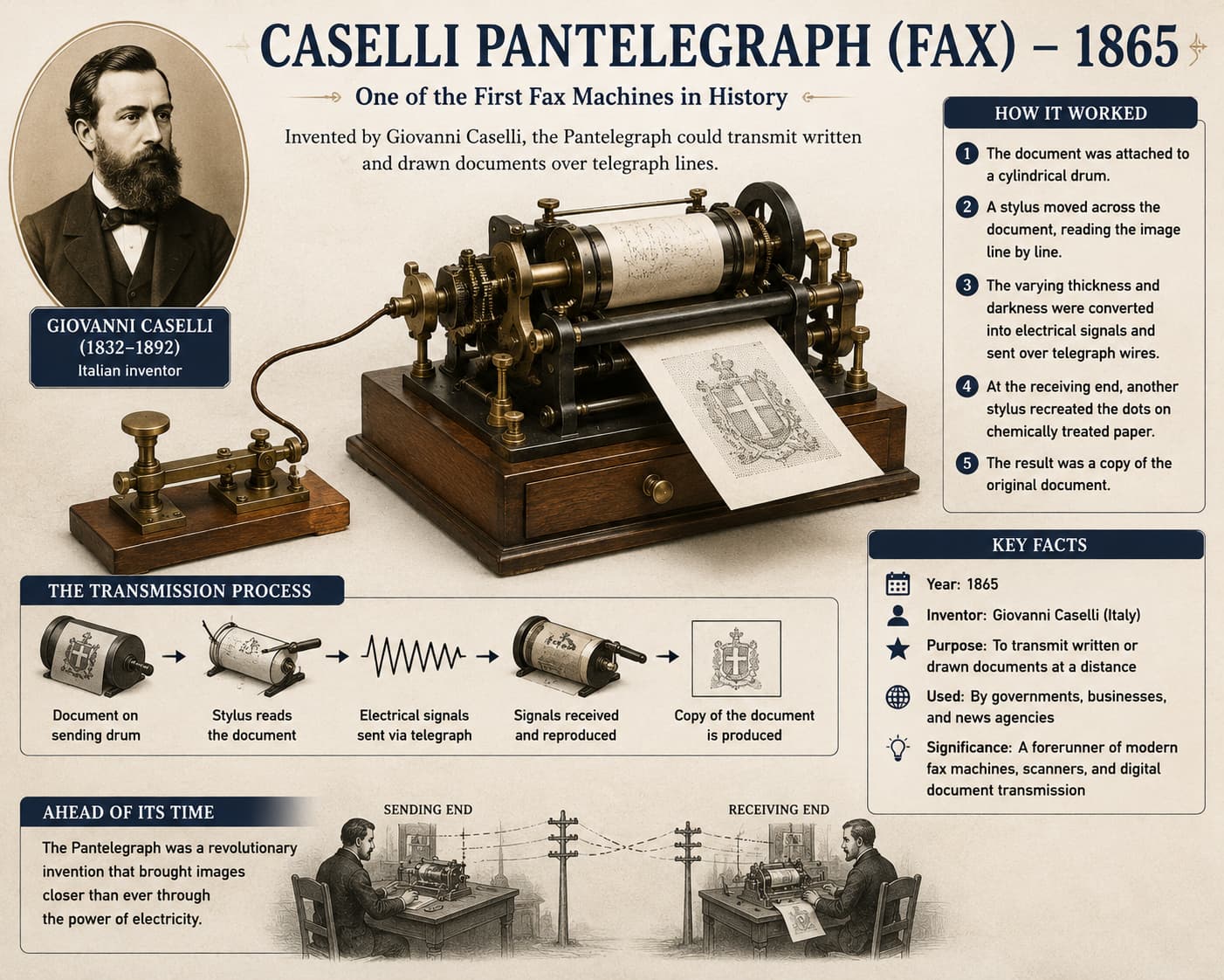 Early facsimile machine and telegraph-era image transmission equipment