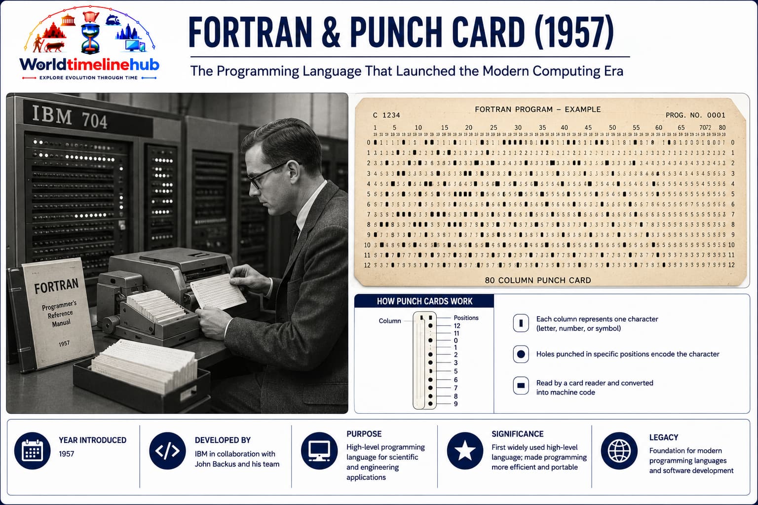 Early FORTRAN programming on punched cards and mainframe scientific computing