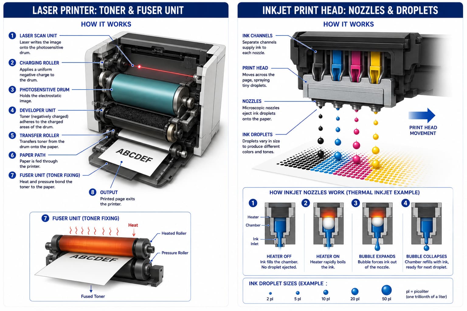 Office laser printer and home inkjet printer representing the digital print era