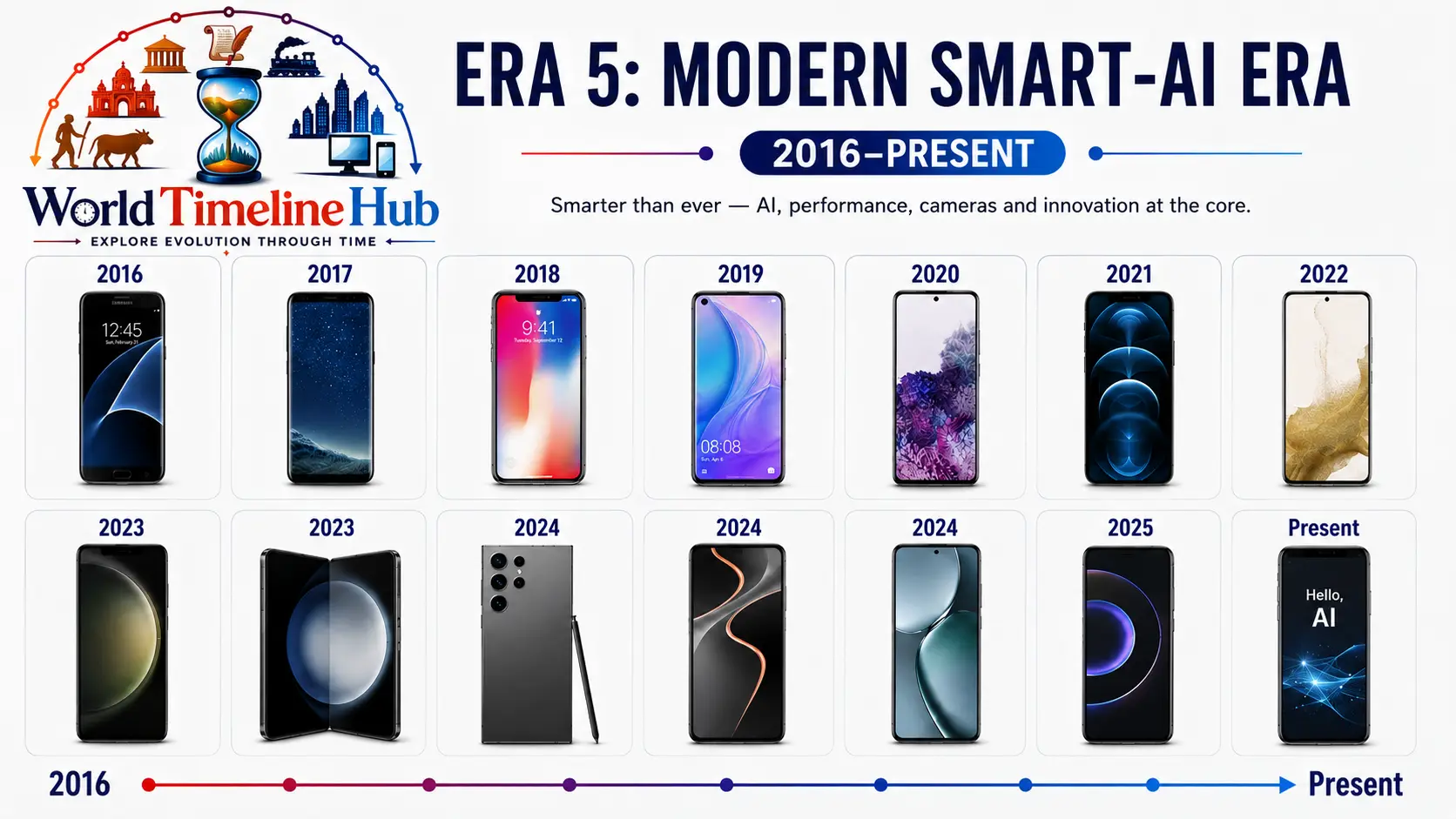 Modern smartphones with edge-to-edge displays and multiple cameras