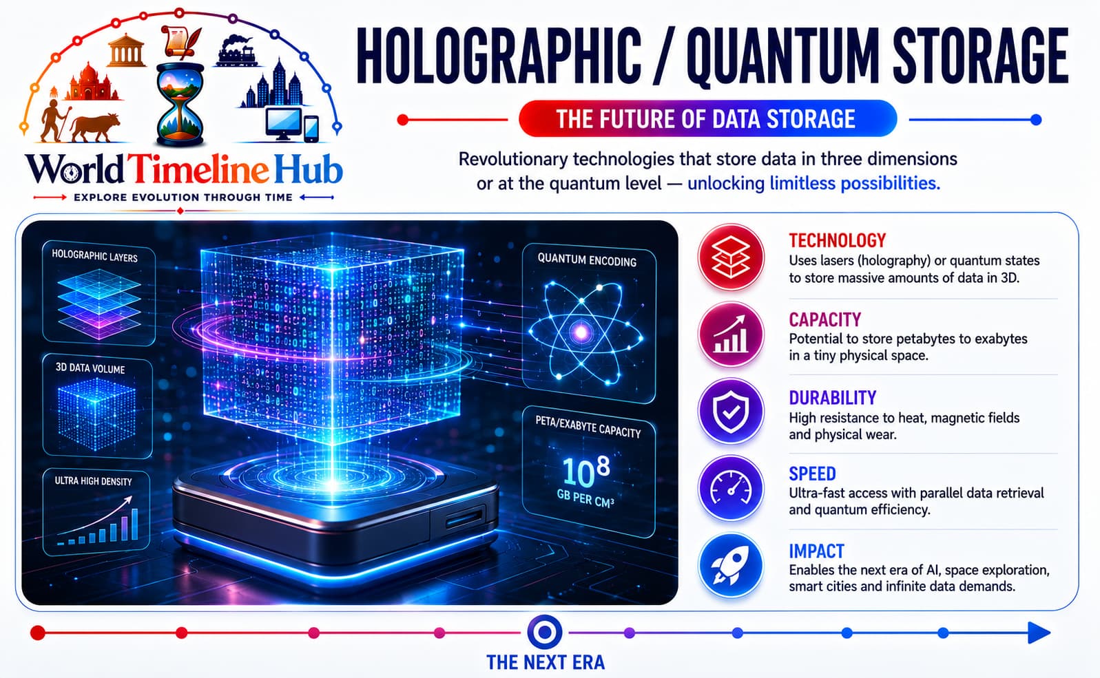 Conceptual holographic and quantum storage for future ultra-dense archives