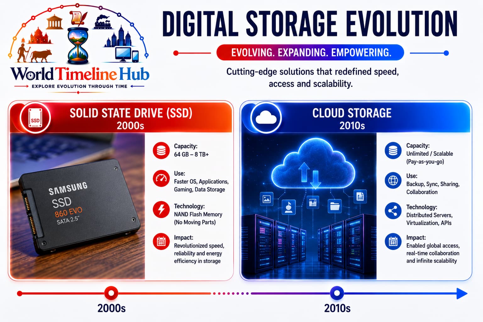 Solid state drives and cloud storage for fast modern computing